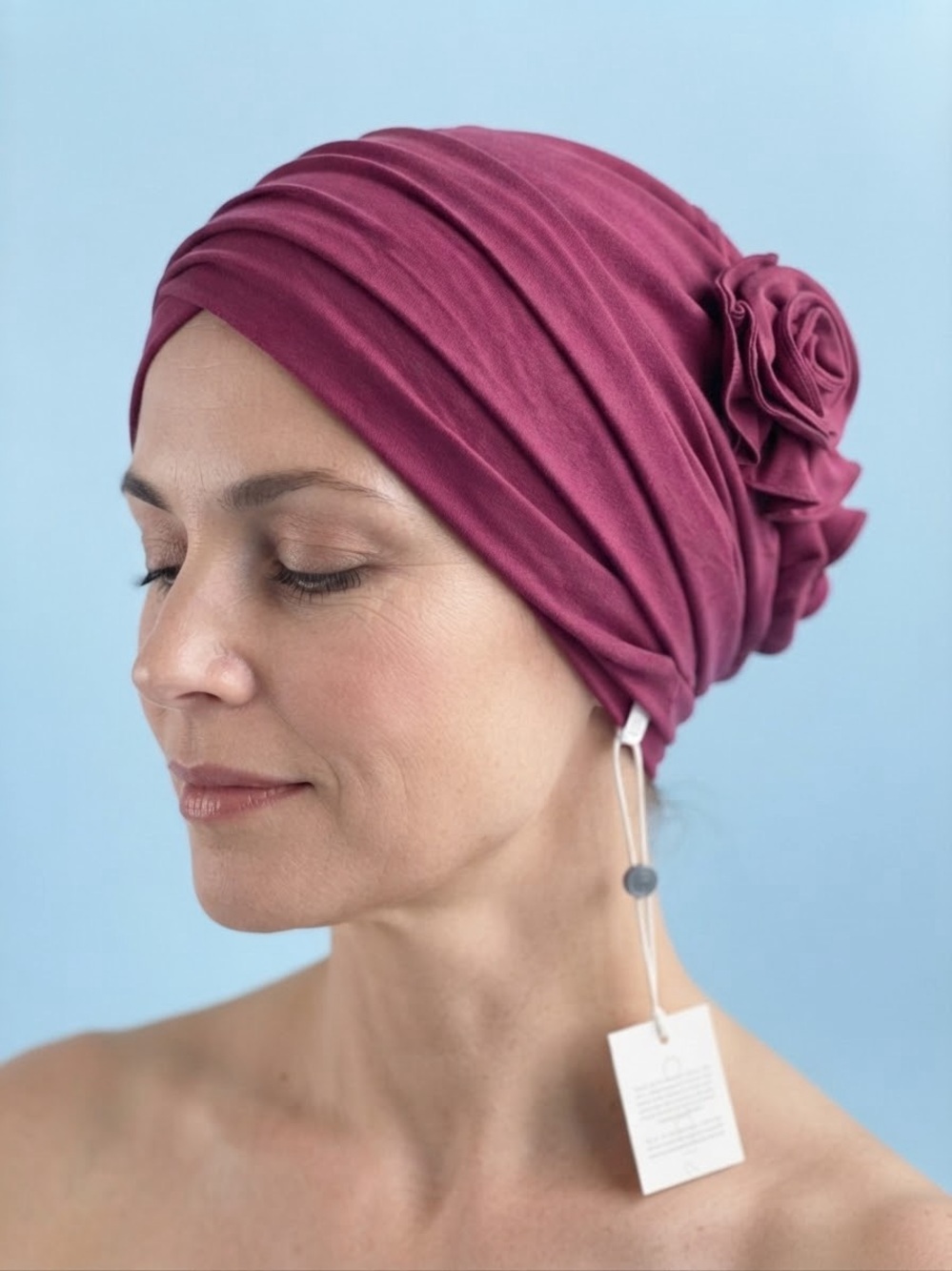 Women's Rose Pink Floral Turban Headwrap